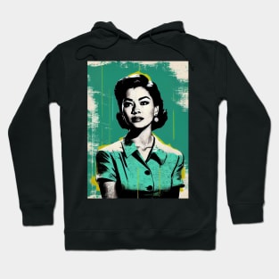 Vintage asian woman in pop-art style Hoodie